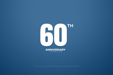60th annniversary with number illustration. 