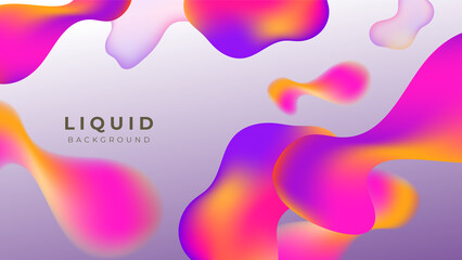 Modern colorful vivid vibrant gradient liquid fluid abstract background with blob shapes