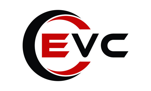 EVC three letter swoosh logo design vector template | monogram logo | abstract logo | wordmark logo | letter mark logo | business logo | brand logo | flat logo | minimalist logo | text | word | symbol