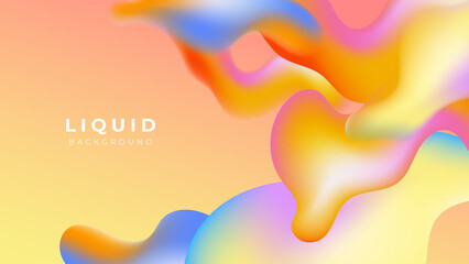 Modern colorful vivid vibrant gradient liquid fluid abstract background with blob shapes