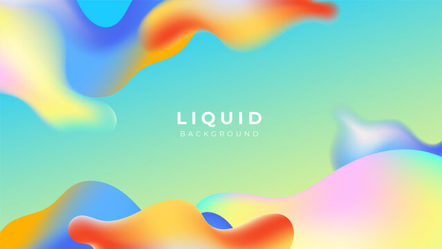 Modern colorful vivid vibrant gradient liquid fluid abstract background with blob shapes © Badr Warrior