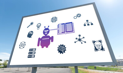 Machine learning concept on a billboard