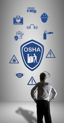 Osha concept watched by a businessman
