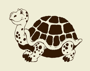 The big turtle. Vector drawing