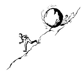 Vector drawing sketch of fanny comic situation