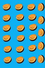 pattern of sweet pies on a background with shadows