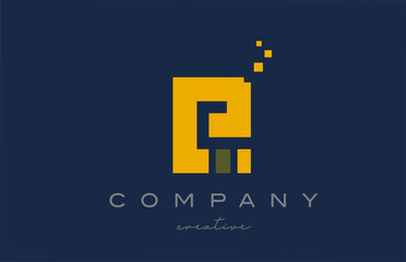 Fototapeta premium yellow dots E alphabet letter logo icon design. Template design for company or business