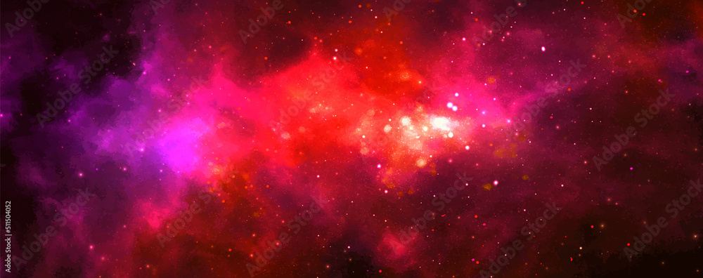 Wall mural vector cosmic illustration. beautiful colorful space background. watercolor cosmos