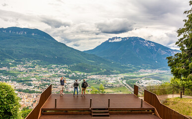 panoramic view of the city of trento from Sardagna, a town in the province of Trento, Trentino Alto Adige, northern Italy