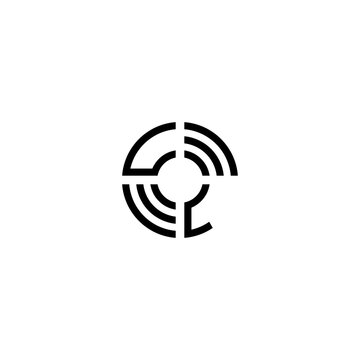 recommend clip art: LU circle line logo initial concept with high quality logo design