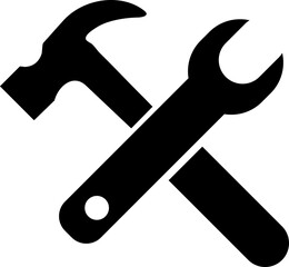 Wrench and hammer. Tools icon isolated on white background.eps