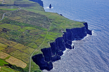 Aerial view of the dramatic 'Cliffs of Moher' on the West coast of Ireland