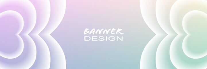 Rainbow pastel curve light cute banner background