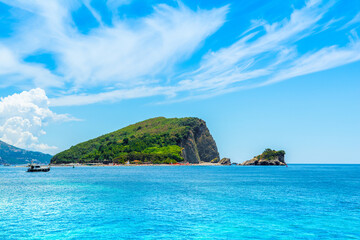 Beautiful panoramic summer landscape of the Adriatic coast in The Budva Riviera