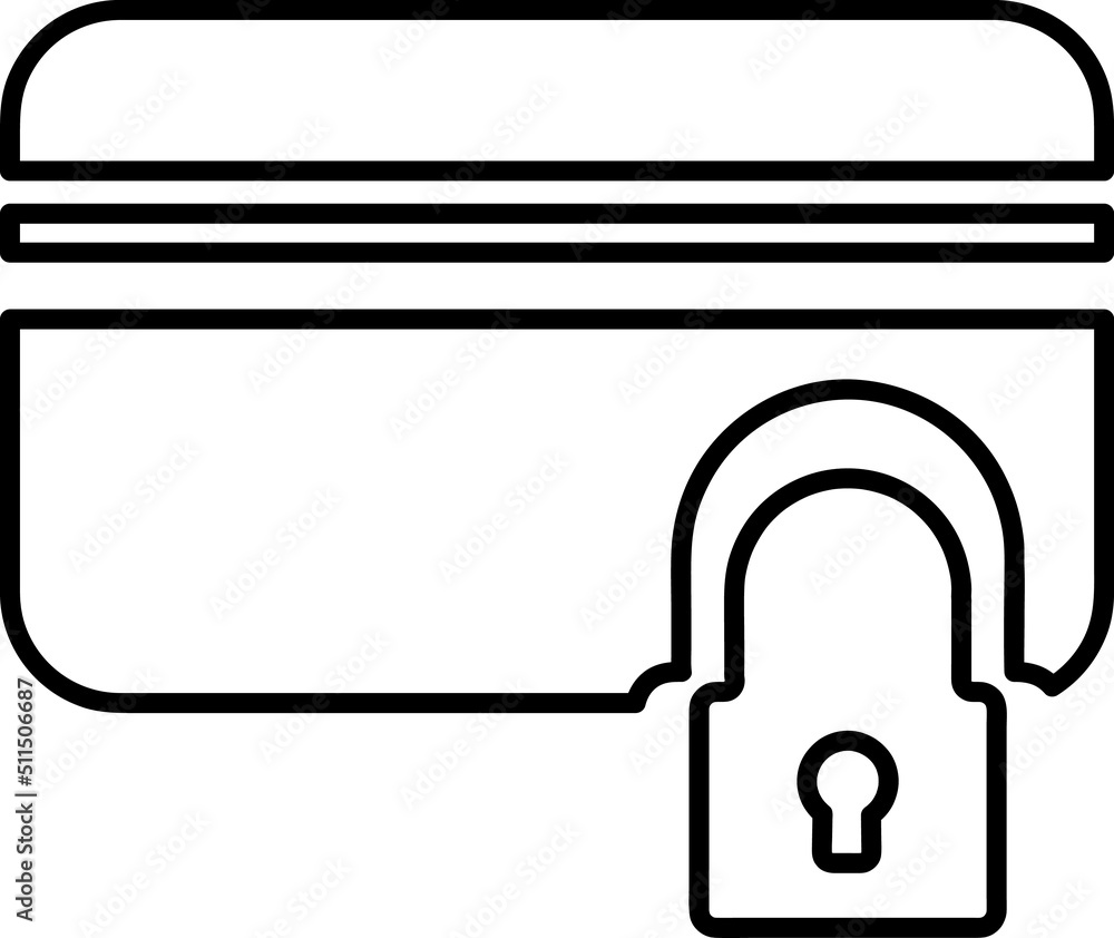 Poster secure debit card icon. line vector. isolate on white background..eps