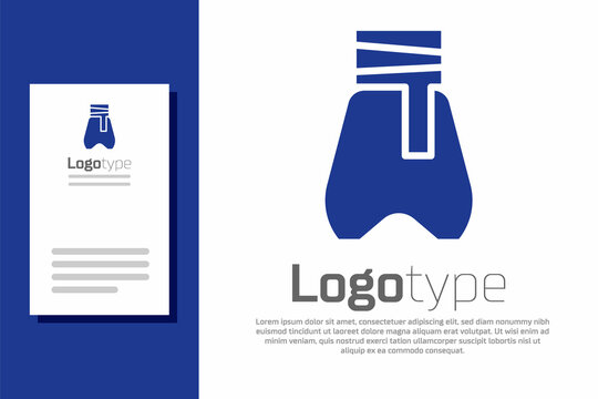 Blue Cossack pants with a belt icon isolated on white background. Cossack bloomers. Logo design template element. Vector