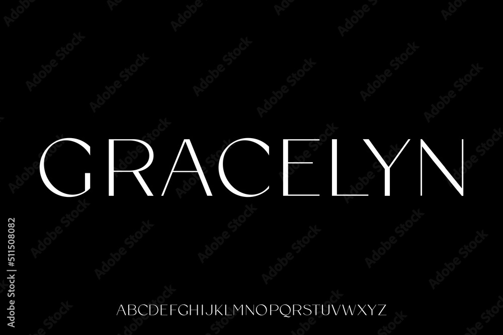Poster elegant luxury thin alphabet set display font vector