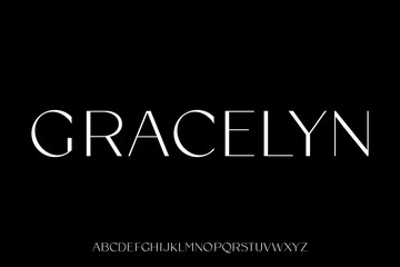 Elegant luxury thin alphabet set display font vector