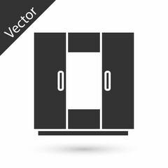 Grey Wardrobe icon isolated on white background. Vector