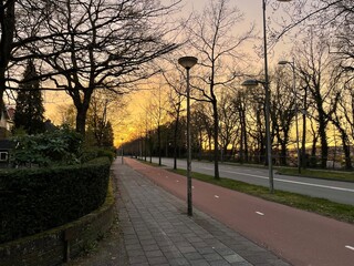 sunset on the street