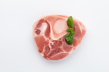 Meat steak isolated on the white background.