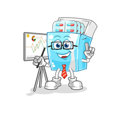 medicine package marketing character. cartoon mascot vector