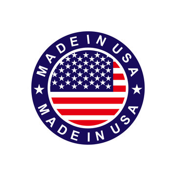 Made in USA sign. Round made in USA logo design