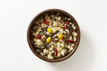 Seasoned Thistle with Rice, Rice with Seasoned Vegetables