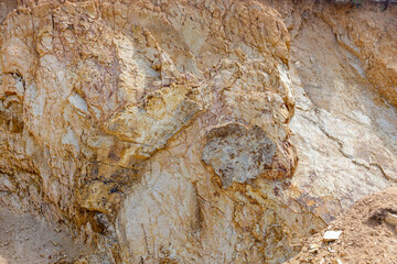 Types of different colors and type rock in nature,