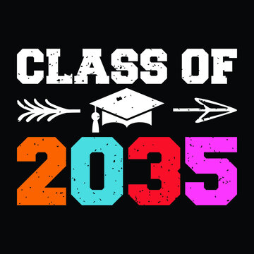 Class Of 2035 Graduation Shirt, Graduation Shirt, Graduation Mom Svg, Hand-lettered Svg, Graduation Vintage, Funny Graduation Svg, Graduation Shirt Print Template