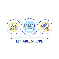 Evaluation of studying progress loop concept icon. Development and improvement of knowledge abstract idea thin line illustration. Isolated outline drawing. Editable stroke. Arial font used