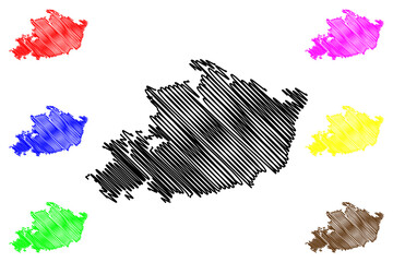 Halson or Halso island (Republic of Finland) map vector illustration, scribble sketch Halsön or Halsö map