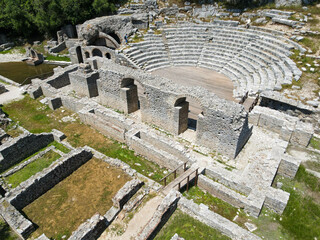 Drone view at the roman archaeological site of Butrinto in Albania