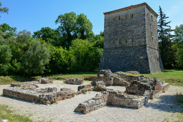 View at the roman archaeological site of Butrinto in Albania
