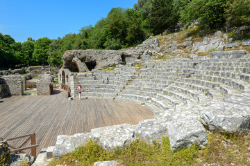 View at the roman archaeological site of Butrinto in Albania