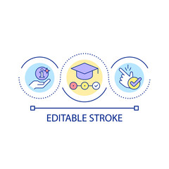 Enhancing current knowledge loop concept icon. Learning principle. Information acquisition abstract idea thin line illustration. Isolated outline drawing. Editable stroke. Arial font used