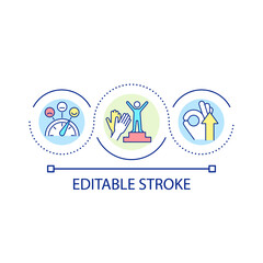 Praising students loop concept icon. Reinforcing good behavior. Learning environment abstract idea thin line illustration. Isolated outline drawing. Editable stroke. Arial font used