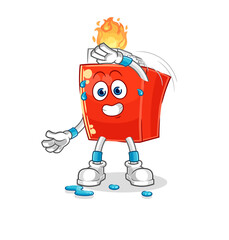 Obraz premium lighter stretching character. cartoon mascot vector