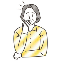 Senior woman with surprised expression [Vector illustration].