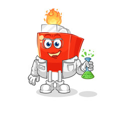 lighter scientist character. cartoon mascot vector