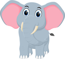 Happy Elephant cartoon isolated on white background