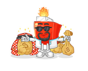 lighter rich arabian mascot. cartoon vector