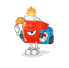 Obraz premium lighter goes to school vector. cartoon character