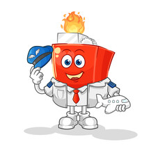 Obraz premium lighter pilot mascot. cartoon vector