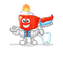 Obraz premium lighter dentist illustration. character vector