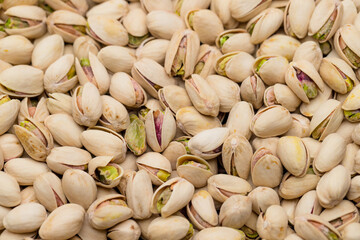 Stack of dried pistachio snack