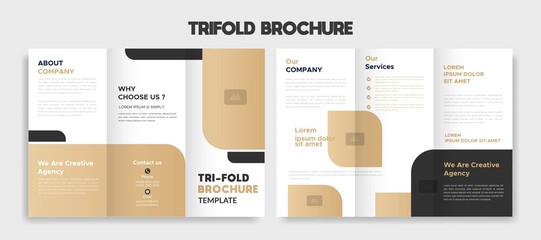 Catalog trifold brochure minimalist Editable text vector template