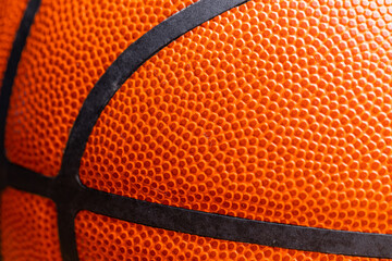 Obraz premium Texture of basketball skin close up
