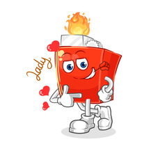 Obraz premium lighter flirting illustration. character vector