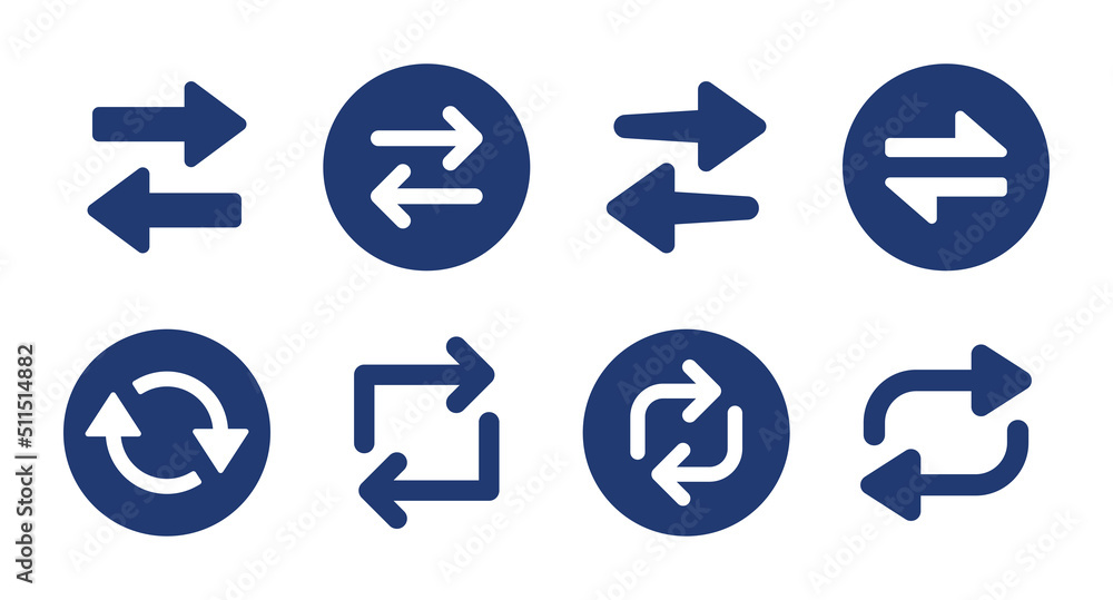 Aufkleber swap icon vector set. exchange arrow symbol collection